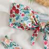 Floral Print Bandeau Bikini Set Off Shoulder Push Up Swimsuit Women Tube Top Bikinis Knot Swimwear Sexy Summer Bathing Suit