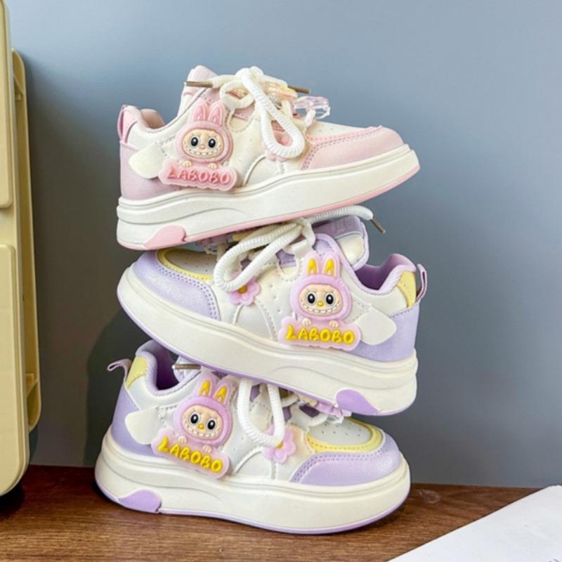 Girls' Cute Cartoon Sports Shoes with Soft Soles and Super Cute Casual Shoes for Children with Thick Soles