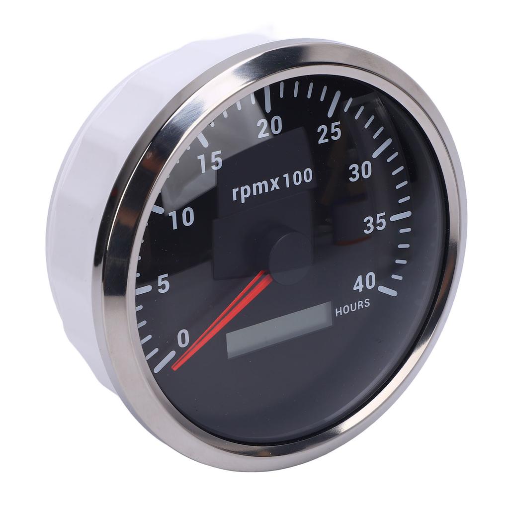 110mm 4 3 8in Tachometer 7 Color Backlight 4000RPM Gauge with Hour Meter for Truck Tractor Trailer Car RV Boat DC 9 to