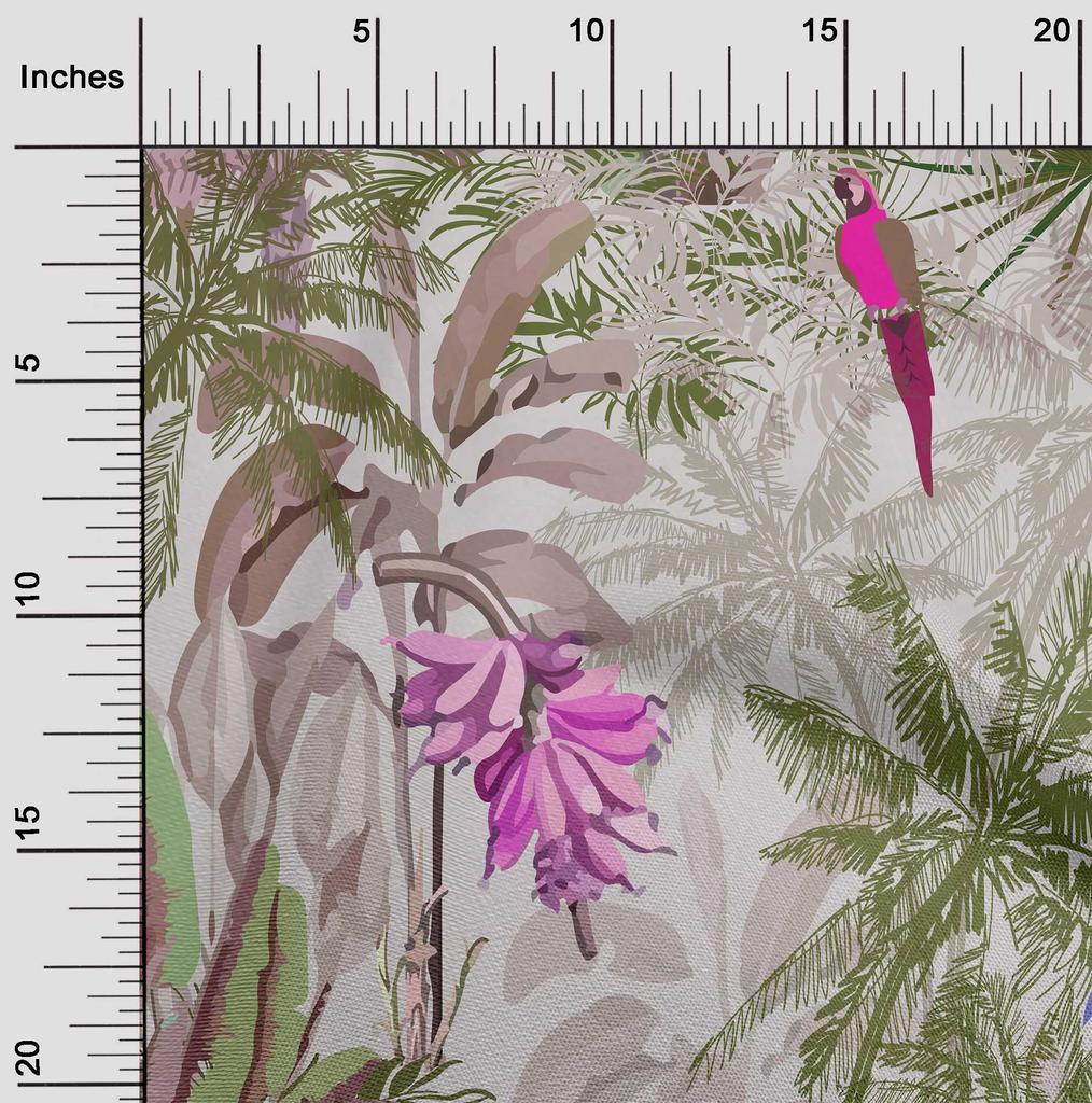 oneOone Cotton Flex Medium Purple Fabric Tropical Animal Sewing Fabric By The Yard Printed Diy Clothing Sewing Supplies 40 Inch