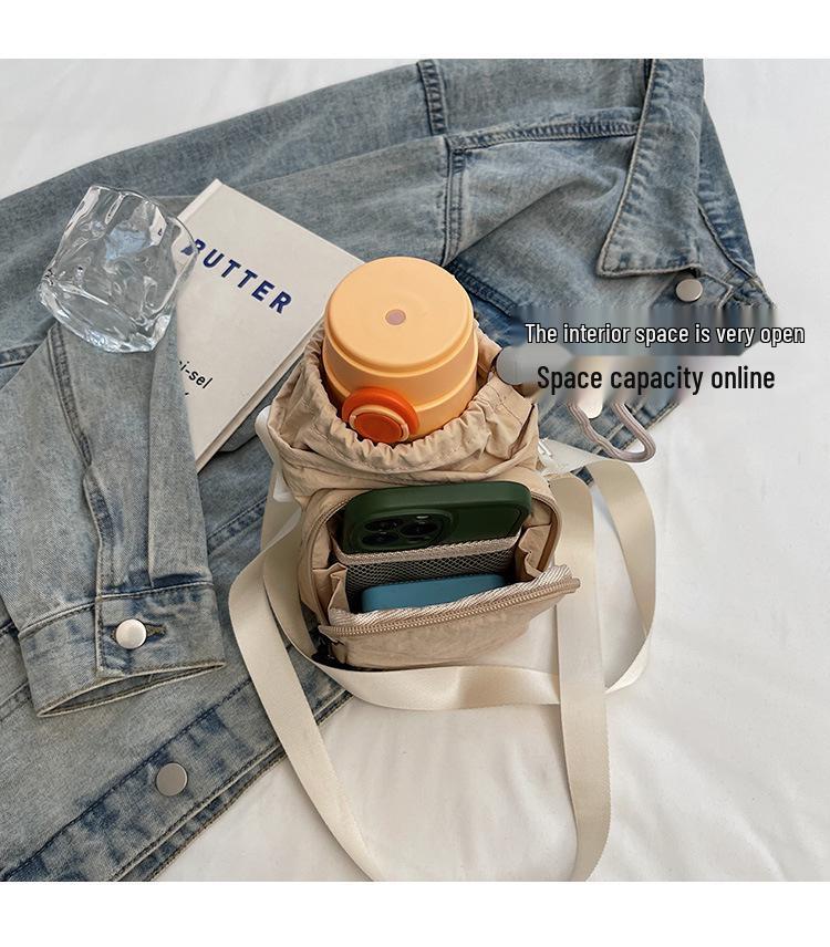 Korean Style Casual Small Square Nylon Crossbody Bag - 2026 Trendy Solid Color Women's Phone Bag
