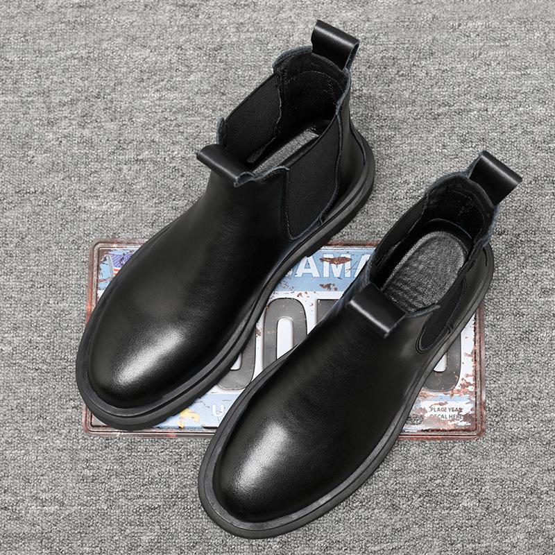 Chelsea boots men's high-top winter British men's shoes versatile Martin boots velvet thermal cotton shoes snow boots WF2013