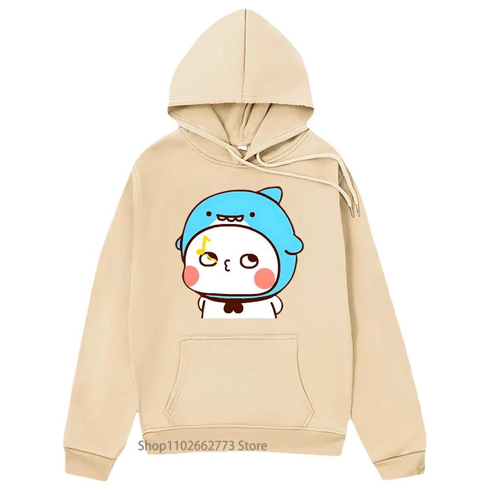 Cute Shark Bubu Is Whistling Sweatshirts Panda Bear Graphic Clothes Women Men Kawaii Cute Pullover Spring Sudadera