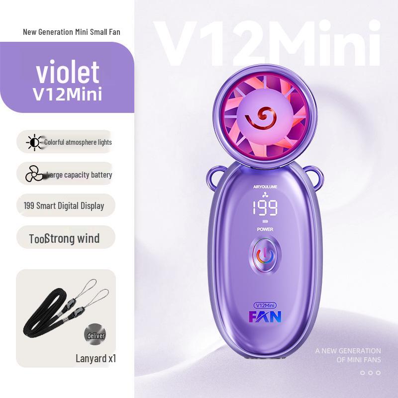 Turbo Handheld Mini Fan: High-Speed, USB Rechargeable, Long-Lasting Battery, Portable and Powerful for Outdoor Use