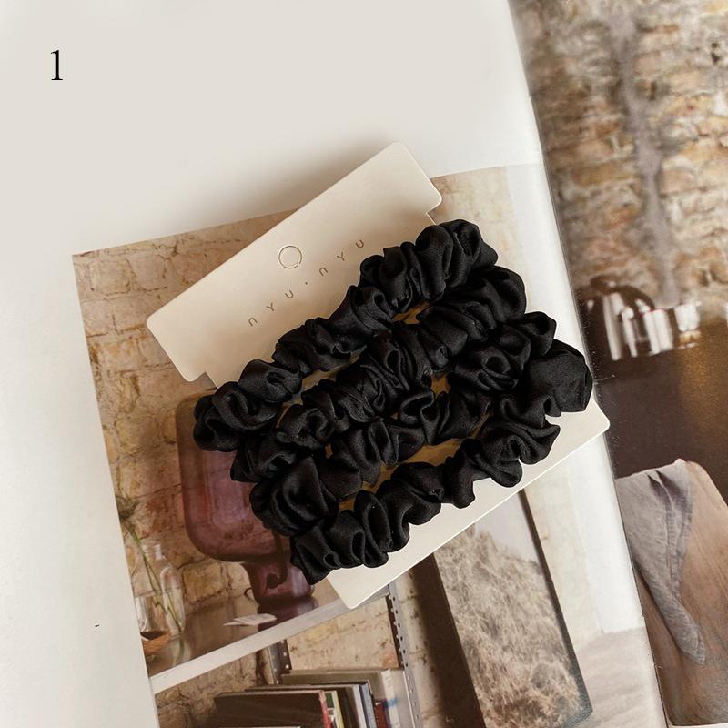 

4 шт./Набор Тонкие резинки из чистого шелка Маленький набор скранчи Винтажная эластичная повязка на голову Держатели для хвоста Для женщин Девушек Заколки для волос Веревки