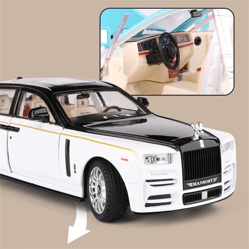 1/22 Rolls Royce Phantom Alloy Luxy Car Model Diecasts & Toy Vehicles Metal Car Model Simulation Sound and Light Childrens Gifts