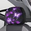 Purple Butterflies Head Rest Cover for Car Soft Universal Car Seat Head Rest Cover Protector Universal Headrest Anti-Dirty Covers Auto Interior Seat