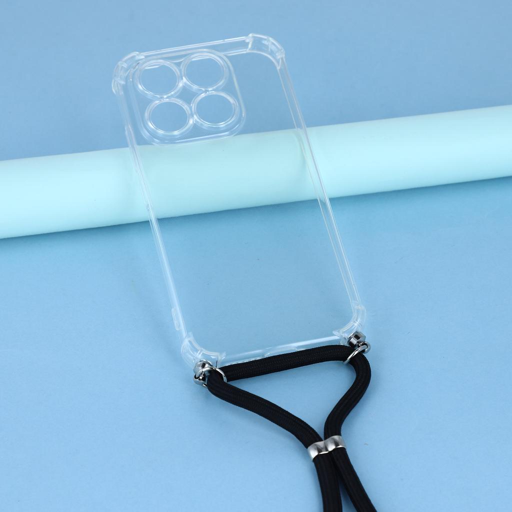 For Xiaomi 17 Case Reinforced Corner TPU Clear Phone Cover with Lanyard