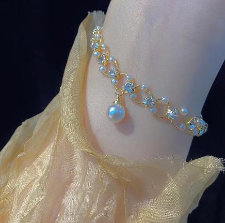 

High sense French pearl zircon short woven necklace female tide temperament personality collarbone chain Internet celebrity necklace jewelry