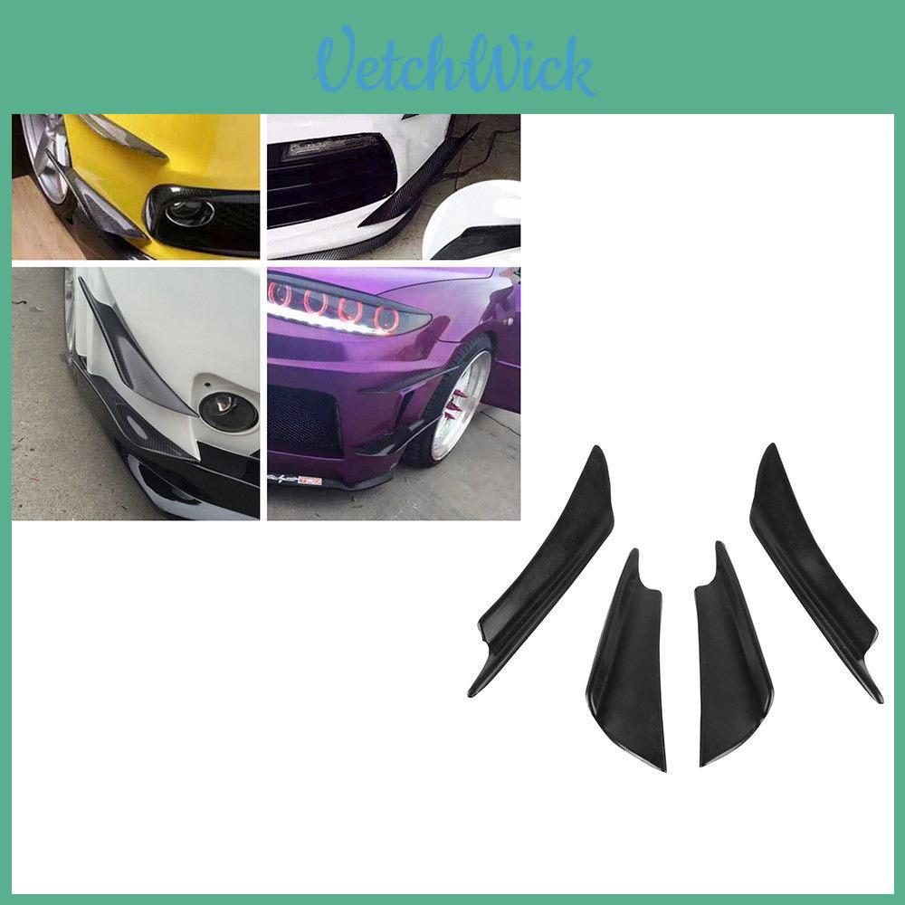 Premium Quality Universal 4pcs Car Front Bumper Lip Splitter Fins Body Spoiler Kit