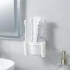 Wall-Mounted Punch-Free Bathroom Toothbrush and Toothpaste Holder Organizer Rack