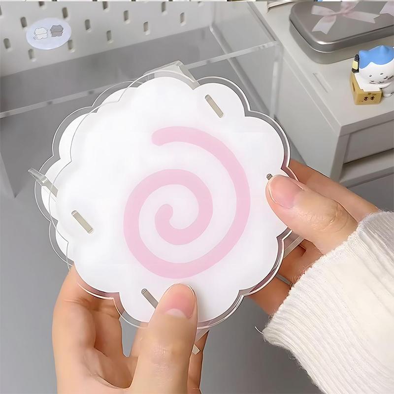 Acrylic Fish Cake Pen Holder Cute Cloud-Shaped Pen Holder Large-Capacity Desktop Stationery Pen Storage Box Spiral Design