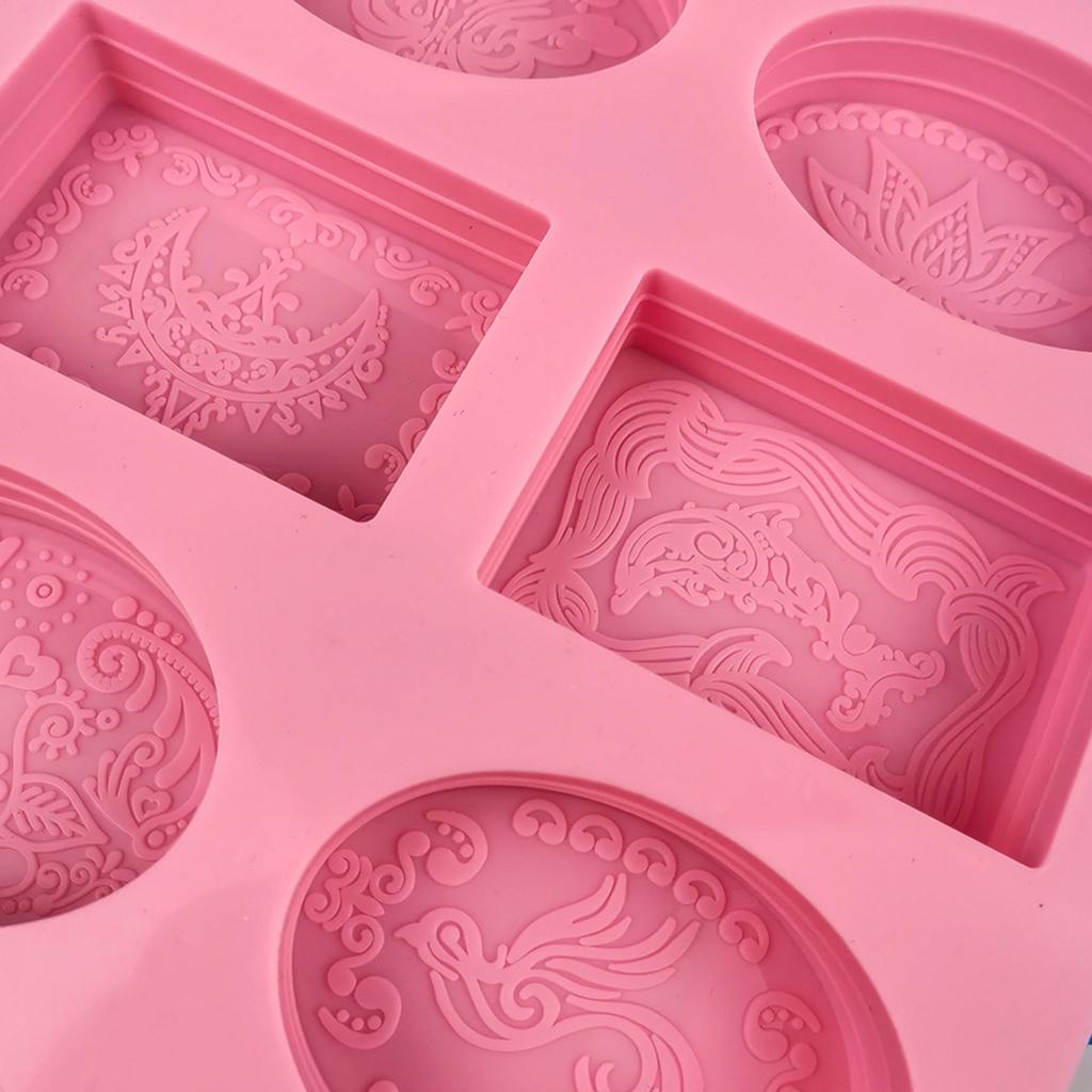 Buy Silicone Soap Mold, 6 Cavities Soap Making Mould Mixed Patterns