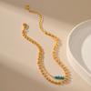 Gold Plated Double Layer Beaded Chain with Turquoise Accent Anklet