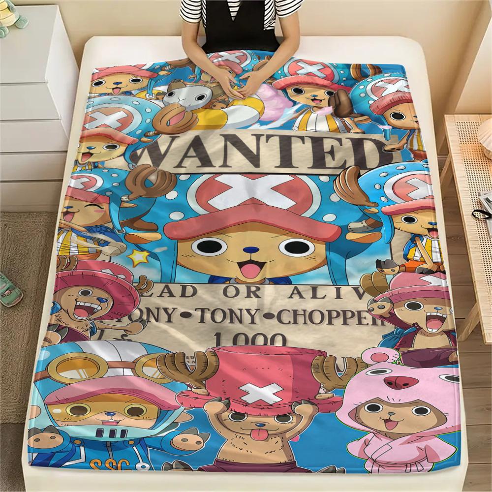 1PC Tony Tony Chopper Patterned Flannel Blanket Suitable For All Seasons For Home Decor Warmth And Comfort Gifts Holiday Present