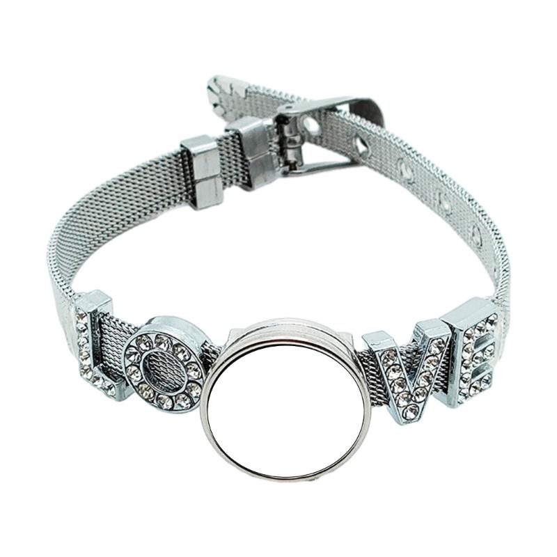 Sublimation Round Bracelet Trays Blank Base Bracelets Heat Transfer Blank Bracelet Stainless Steel Personalized Bracelet
