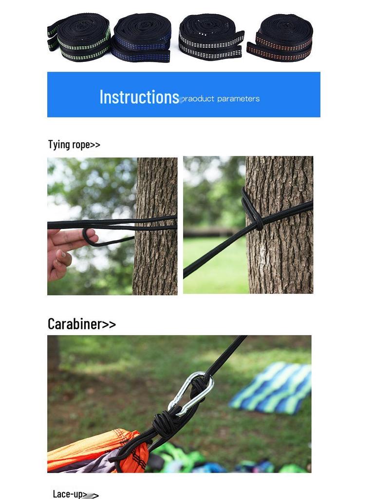 Popular Outdoor Nylon Hammock with Binding Ropes for Camping