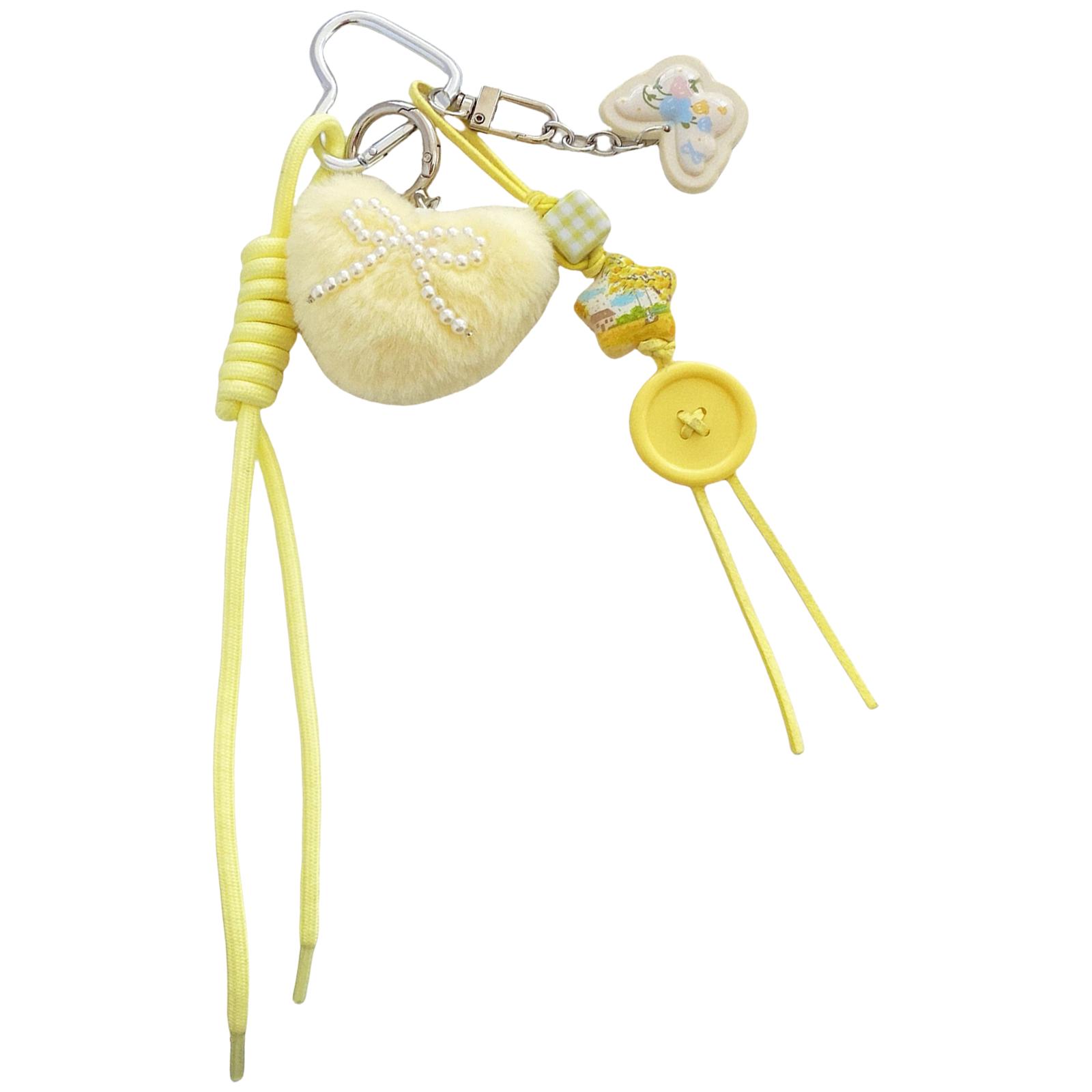 

Стильный брелок-подвеска в форме сердца, украшение для кошелька, уникальный держатель для ключей, идеально подходит для рюкзаков, кошельков или домашнего декора. жёлтый