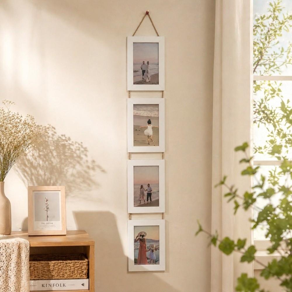 Cornice Appesa Stile Rustico 6 Pollici Verticale Parete Fotografica Cornice Ritratto di Famiglia Camera da Letto