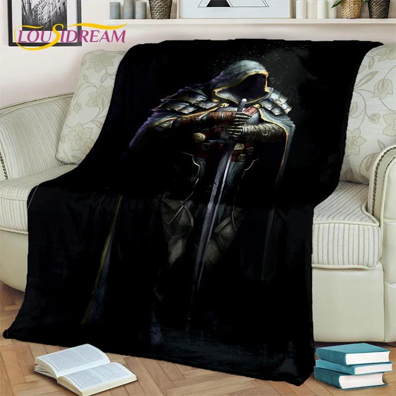 Cartoon Templar Cavalier Knight Crusaders Blanket,Soft Throw Blanket for Home Bedroom Bed Sofa Picnic Travel Office Blanket Kids