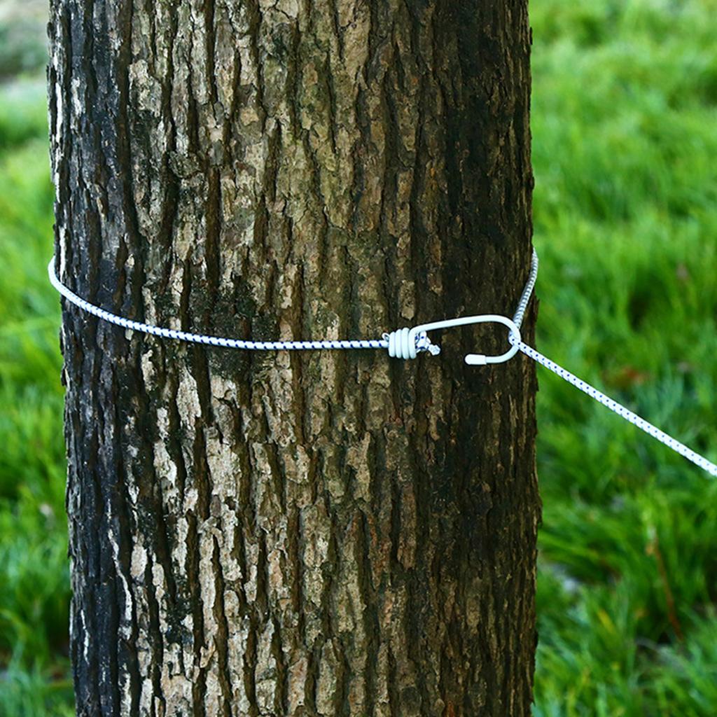 2PCS Compact Elastic Clothesline With Rubber Coated Hook And Clamps Flexible Drying Cord For Outdoor Indoor Use