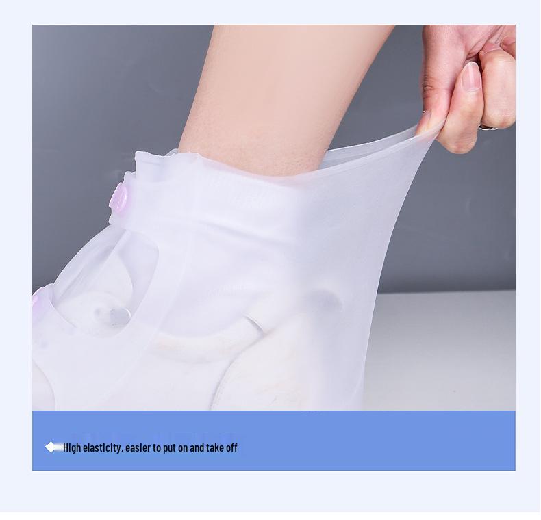 Women's Waterproof Non-Slip Silicone Rain Boots - Reusable, Rainproof, Wear-Resistant, Thickened Overshoes for Adults