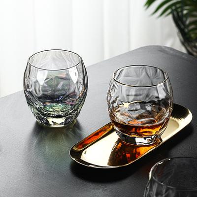 Kreative Ananas Whisky SGlass Spezielle-Geformt Glas Wasser Tasse Haushalt Transparent Ei-Geformt Tasse Goldene Rand Tasse Saft
