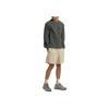Salomon Slate Series Letter Round Neck Raglan Pullover Weave Long Sleeve Pocket T-Shirt Men Tops Olive-Green C28136