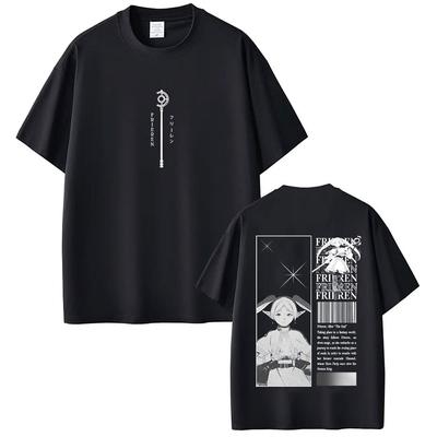 Anime Frieren Beyond Journeys End T Shirt Frieren Manga Harajuku Tshirt Men Women Summer Short Sleeve Cotton Loose Tshirts