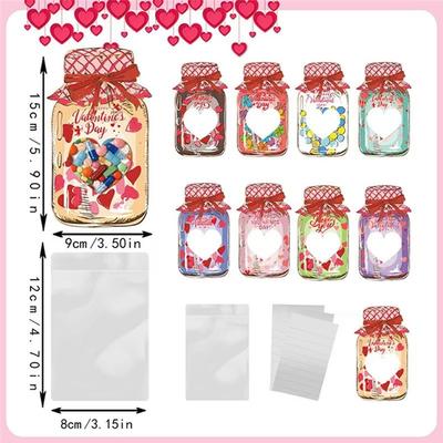 M-Modern-Valentines Day Candy Cards Exchange Cards Candy Jar Cards Bulk Exquisite Candy Jar Couples Greeting Cards For Rewards