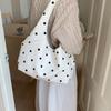 Japanese Polka Dot Large Capacity Tote Bag for Women 2026 New Versatile Commuter Underarm Bags Casual Red One Shoulder Handbag