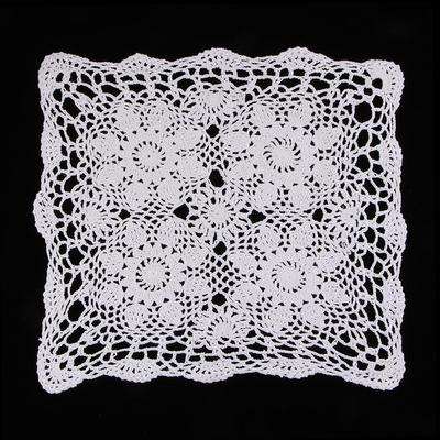 Baumwoll-Spitzen-Häkel-Deckchen Tischset Blume Quadratische Form Tischmatte Untersetzer
