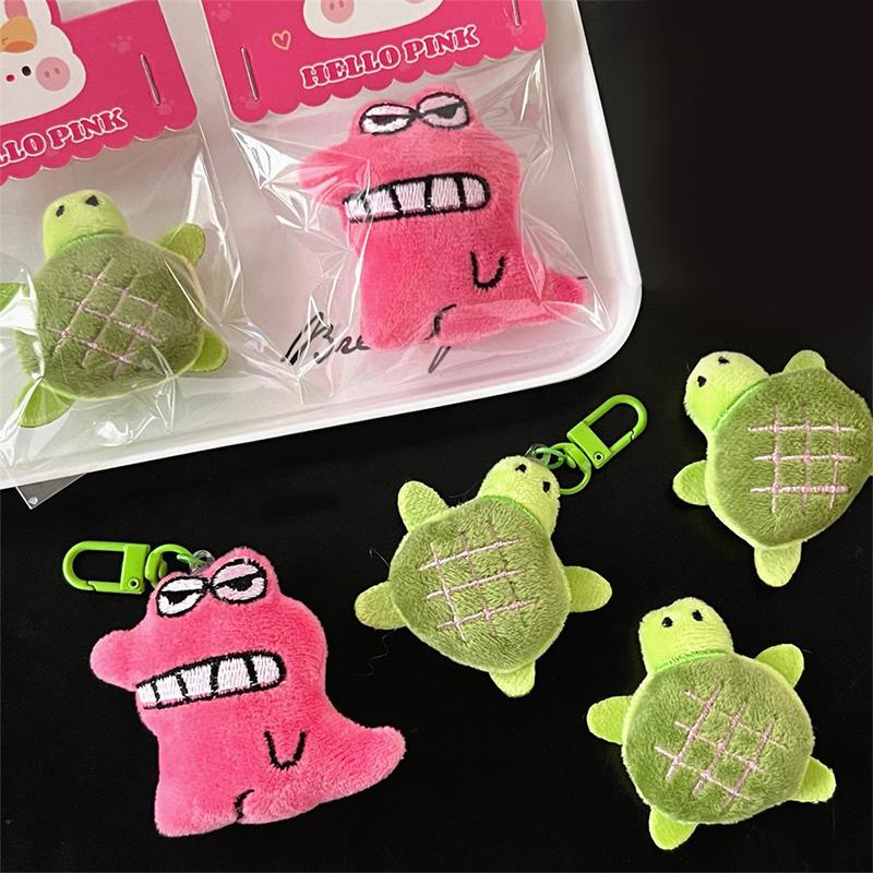 Kawaii Cute Plush Animal Dolls Keychain Brooch Plush Toy For Women Girls Pendant Keyring Backpack Hanging Decoration Accessories