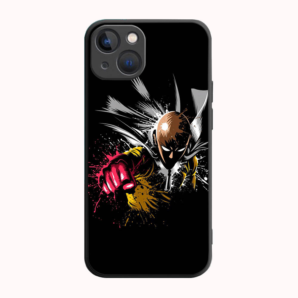 B-26 One Punch Man Černé pouzdro pro Samsung S24 S23 S22 S21 S20 FE S10 Lite Ultra S7 S8 S9 Plus A05S A11 A12 A13 A15 A22 A24 A25 A32 A52 A71 5G