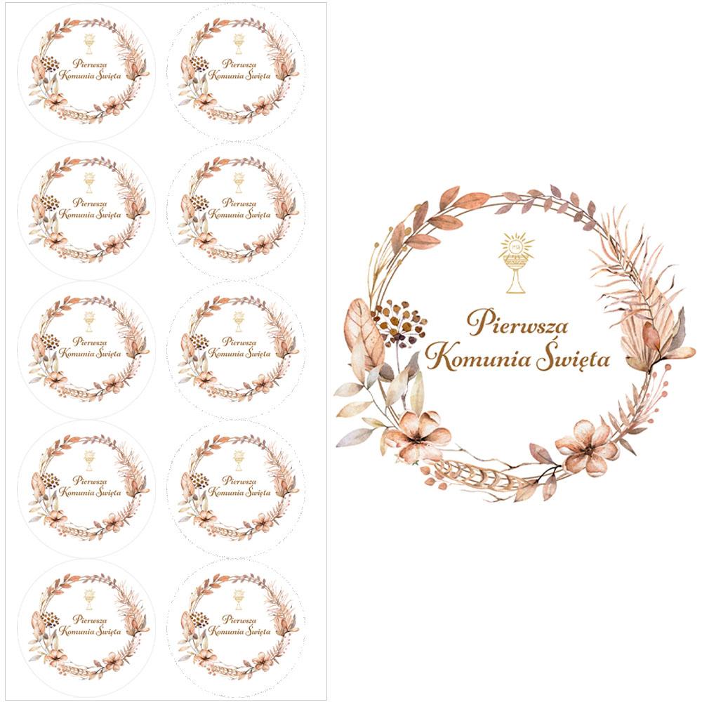 Communion Stickers Boho Clear 10 Pcs 28mm 1 Set