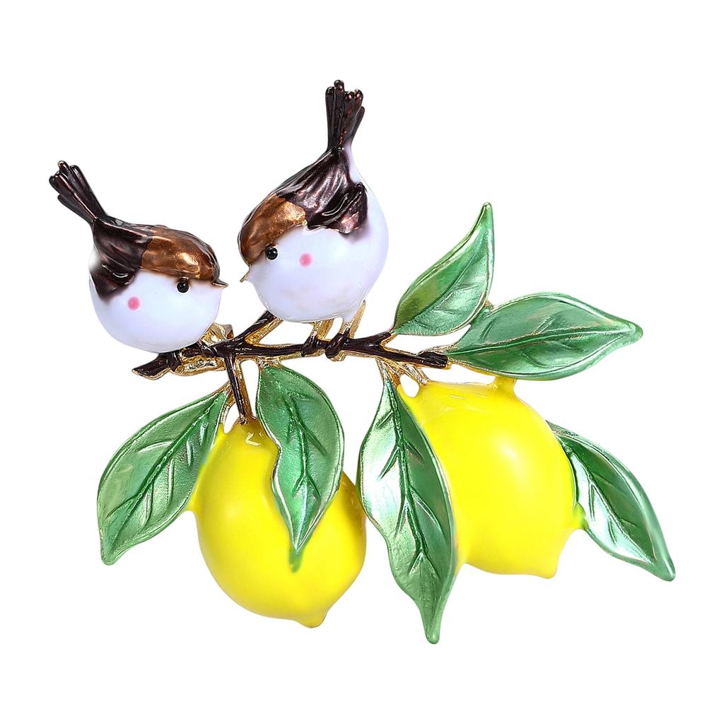 Playful Lemon Bird Enamel Brooch Alloy Craftsmanship Multipurpose Chest Decoration For Clothing Bags Event