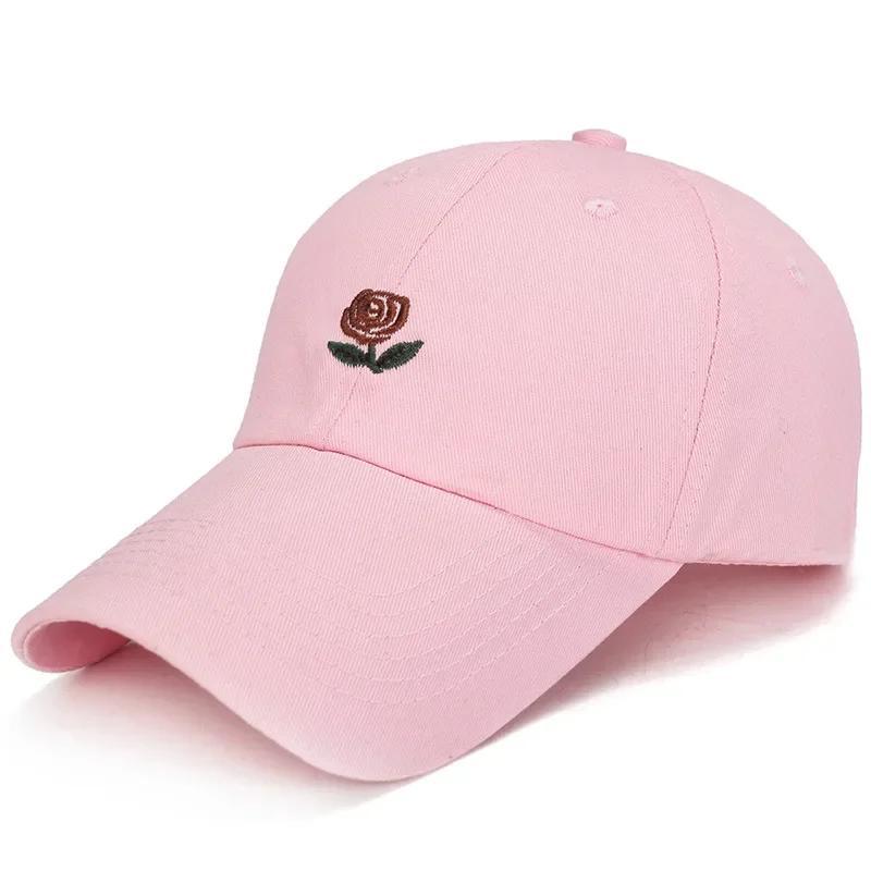 1 Pcs Unisex Rose Embroidery Baseball Cap for Men Women Flower Cap Rapper Street Hip Hats Outdoor Sports Female Hat