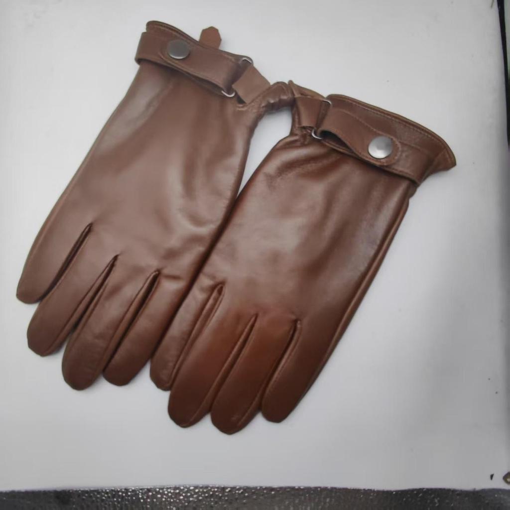 Unisex Patchwork Sheepskin Leather Gloves for Outdoor Cycling and Motorcycle Use