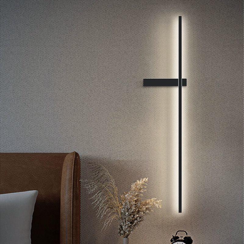 LED Wall Lamp: Minimalist Linear Light for Bedroom, Bedside, or Living Room