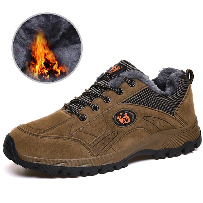 Winter Plus Plus Size Couple Anti Slip and Plush Warm Low Cut Outdoor Hiking Shoes Sports and Leisure Shoes Hiking Shoes 36-49