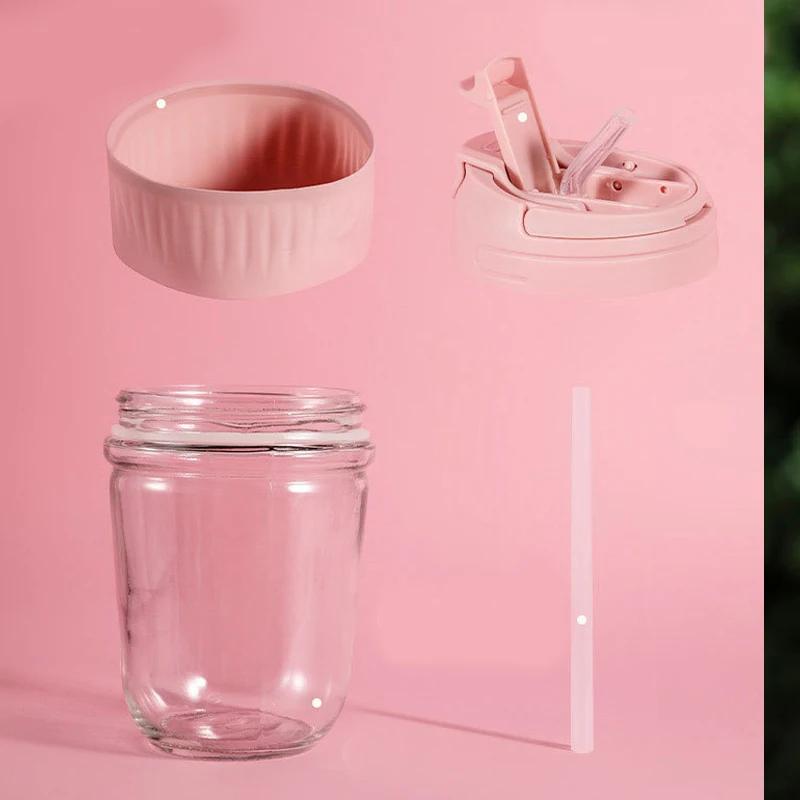 500ML Portable Sports Water Bottle Straw BPA Free Leakproof Gym Bottle Drink Mugs Outdoor Sports Student Couple Water Cup