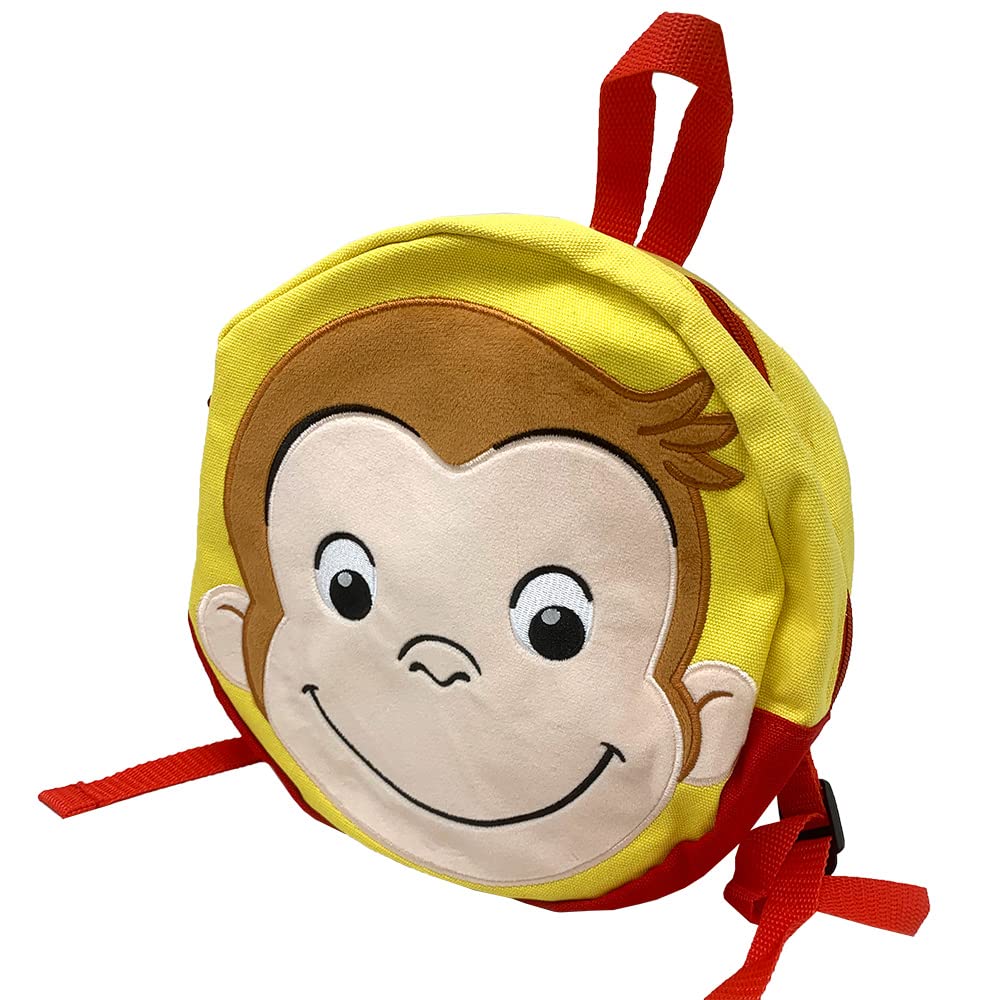 

[Character] Go Out with George Curious George Premium Face Backpack, Approx. 25 x 25 cm, Kids Official Merchandise (Smiling)