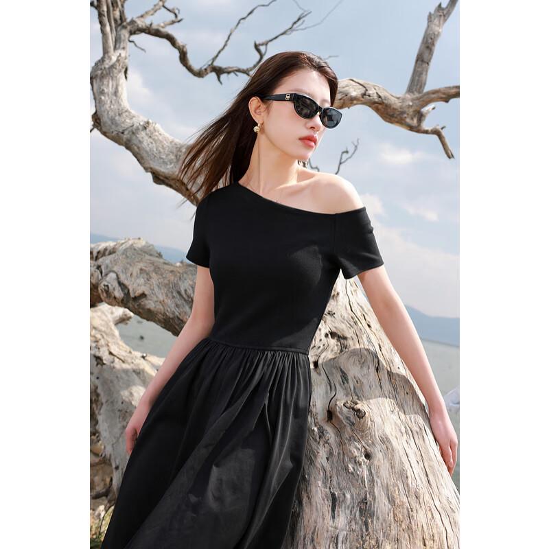

Sancai 2025 Summer Plus Size French Hepburn Style Slash Neck Slim-Fit Dress 3XL 175/104B