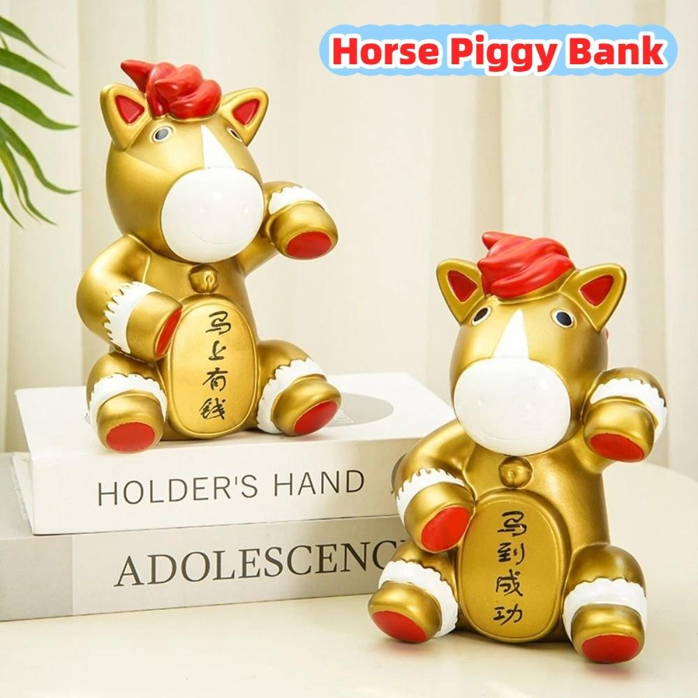 Gold Horse Piggy Bank Zodiac Theme Coin Saving Box Ornaments Horse Money Jar  New Year Celebration