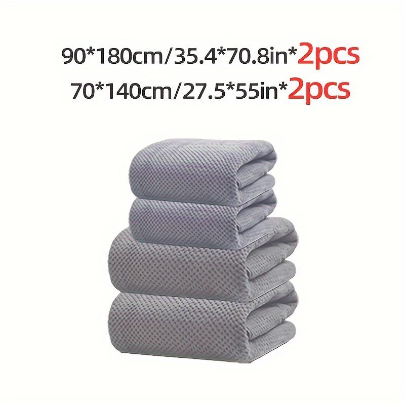 

Набор из 4 микрофибровых банных полотенец - Высокоабсорбирующие однотонные банные полотенца для ванной, спортзала и спа, многоцелевой аксессуар для ванной