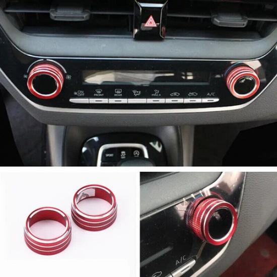 Dashboard Console Air Condition Knob Red Trim For Toyota Corolla -2025