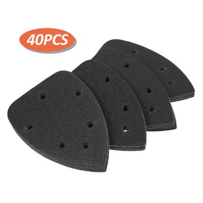 Maus-Schleifpapier-Set, 140 x 100 mm, 6 Löcher, 40-teiliges Siliziumkarbid-Material, schwarzes Schleifpapier auf Wasserbasis