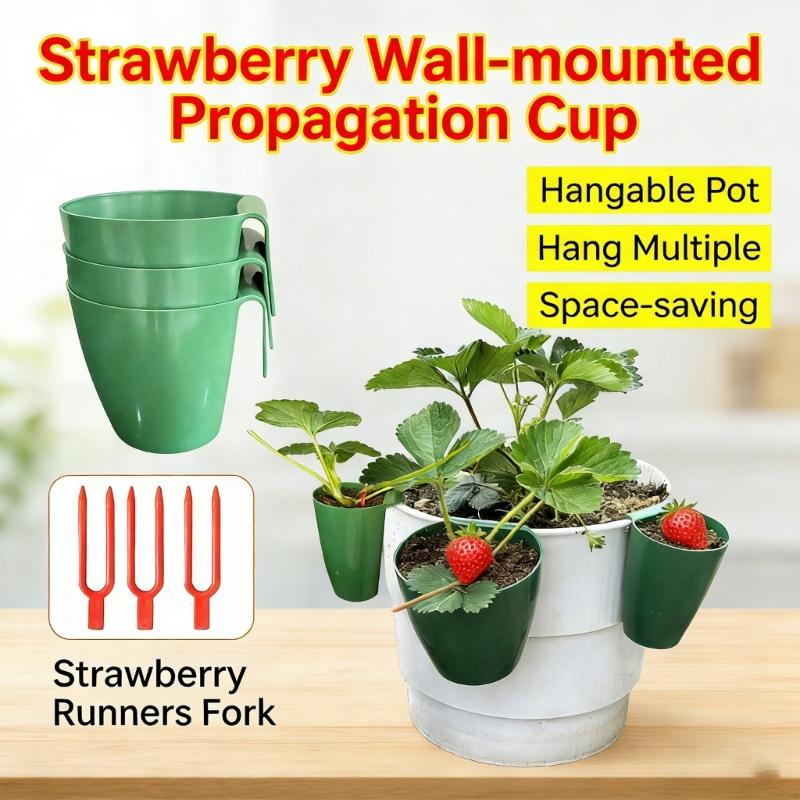 Propagation Cup Kit Featuring Food Grade Plastic and Runner Forks Ideal for Strawberry Runners and Seedling Cultivation