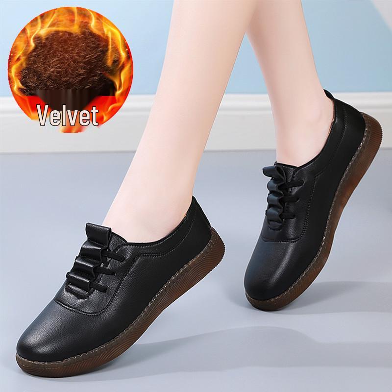 Women's Genuine Leather White Loafers: Soft Sole, Hollowed Design, Korean Style, Perfect for Casual Walking