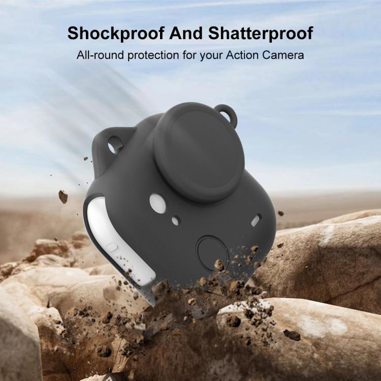 For Insta360 GO Ultra PULUZ Body Silicone Protective Cover with Lens Cap & Lanyards чёрный